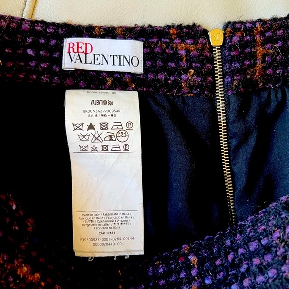 Red Valentino skirt with packets fully lined back zipper tweed 100% authentic - Picture 9 of 11